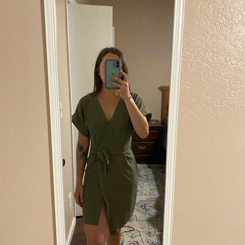 ASOS Green Wrap Dress